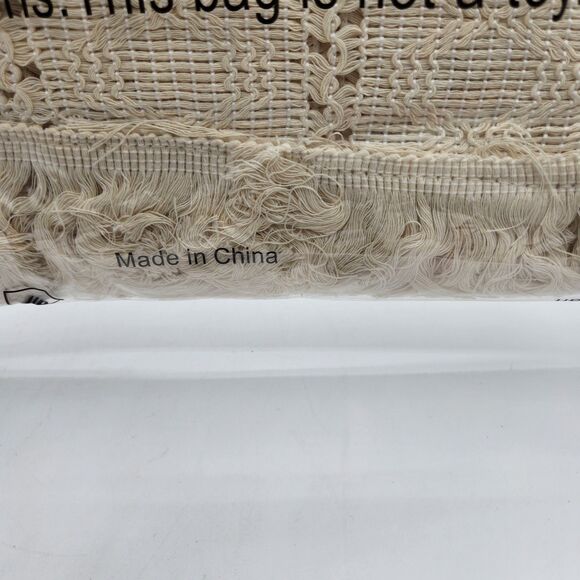 FunWheat Table Runner Beige Cream Woven Fringe 12"x108" Farmhouse Boho Dining - Picture 7 of 7